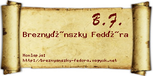 Breznyánszky Fedóra névjegykártya